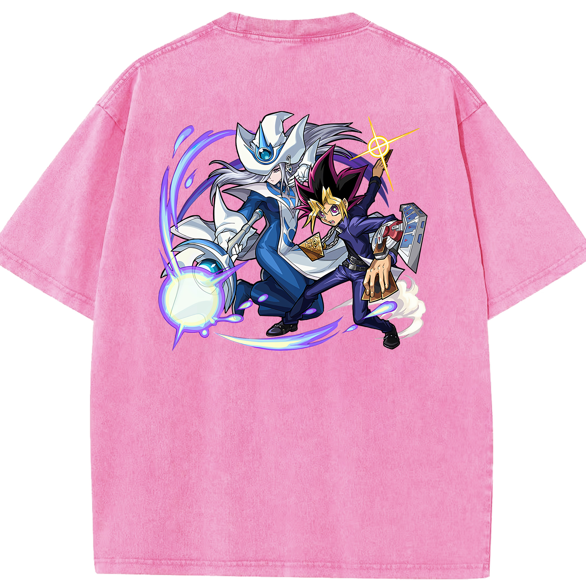 （画像用） 遊☆戯☆王 Yu-Gi-Oh! 綿100% ヴィンテージ風 半袖Tシャツ（背面プリント）
